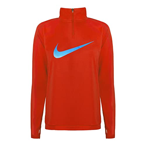 Nike Damen Shirt Langarmshirt Laufshirt Dri-FIT Swoosh Run Midlayer, Farbe:Orange, Artikel:-633 red/Reflective Silver, Größe:M von Nike