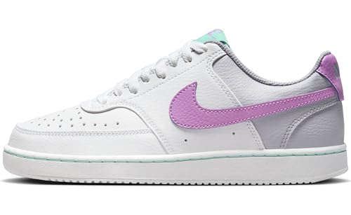 Nike Damen W Court Vision Lo Nn Low Top Schuhe, White/Rush Fuchsia-Pewter-Emerald Rise, 37.5 EU von Nike