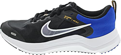 NIKE Downshifter 12 Sneaker, Schwarz/Weiß-Racer-Blue-Laser-Orange, 37.5 EU von Nike