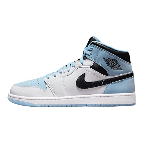 Nike Air Jordan 1 Mid für Herren, Weiß/Eisblau-Schwarz, 40 EU von Nike