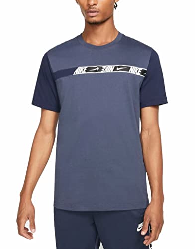 Nike Herren NSW Repeat T-Shirt, Thunder Blue/Obsidian/White, XL von Nike