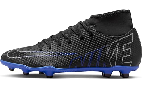 Nike Herren Superfly 9 Club Fg/Mg Fußballschuh, Black/Chrome-Hyper Royal, 42.5 EU von Nike