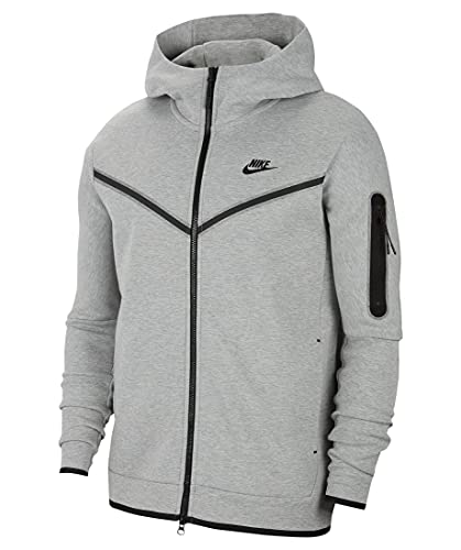 Nike Herren Tech Full Zip Sweatshirt, Dk Grey Heather/Black, XXL von Nike