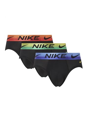 Nike Hip Brief 3Pk Underwear Herren-Slip aus Dri-Fit Essential Micro, 3 Stück, Schwarz/Gradient, S von Nike