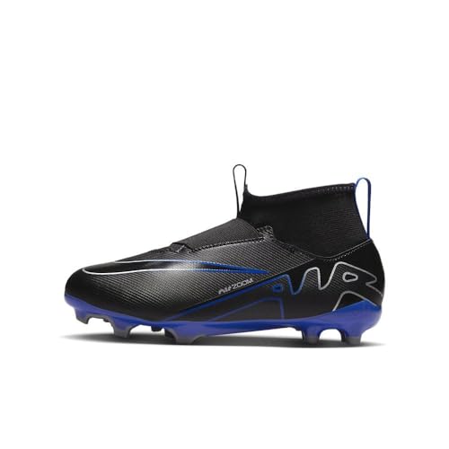 Nike Jr Zoom Superfly 9 Acad Fg/Mg Fußballschuh, Black Chrome Hyper Royal, 34 EU von Nike