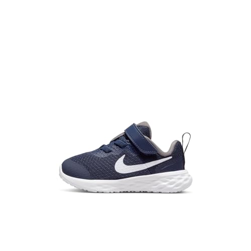 Nike Jungen Unisex Kinder Revolution 6 Sneaker, Midnight Navy/White-Flat Pewter, 19.5 EU von Nike