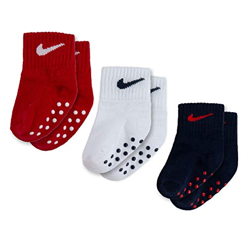 Nike Kids Core Swoosh Gripper Baby Socks 3 Pairs EU 14 von Nike