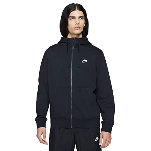 Nike Mens M NSW Club Hoodie FZ BB Sweatshirt, Black/Black/Iron Grey/White, 2XL von Nike