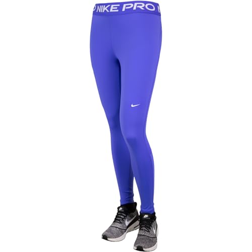 Nike Pro 365 Mid Waist Leggings Tights (DE/NL/SE/PL, Alphanumerisch, S, Regular, Regular, Blue/White) von Nike