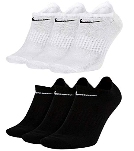 Nike Socken 6 Paar Sneakersocken Füßlinge Socken SX7680,3 Paar Weiss 3 Paar Schwarz,34-38 von Nike