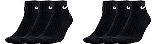 Nike Socken Herren Damen 6 Paar One Quater Socks Kurze Socke Knöchelhoch Weiß Schwarz Gemischt (weiss grau schwarz) Größe 34 36 38 40 42 44 46 48 50, Farbe:Schwarz, Grösse:34-38 von Nike