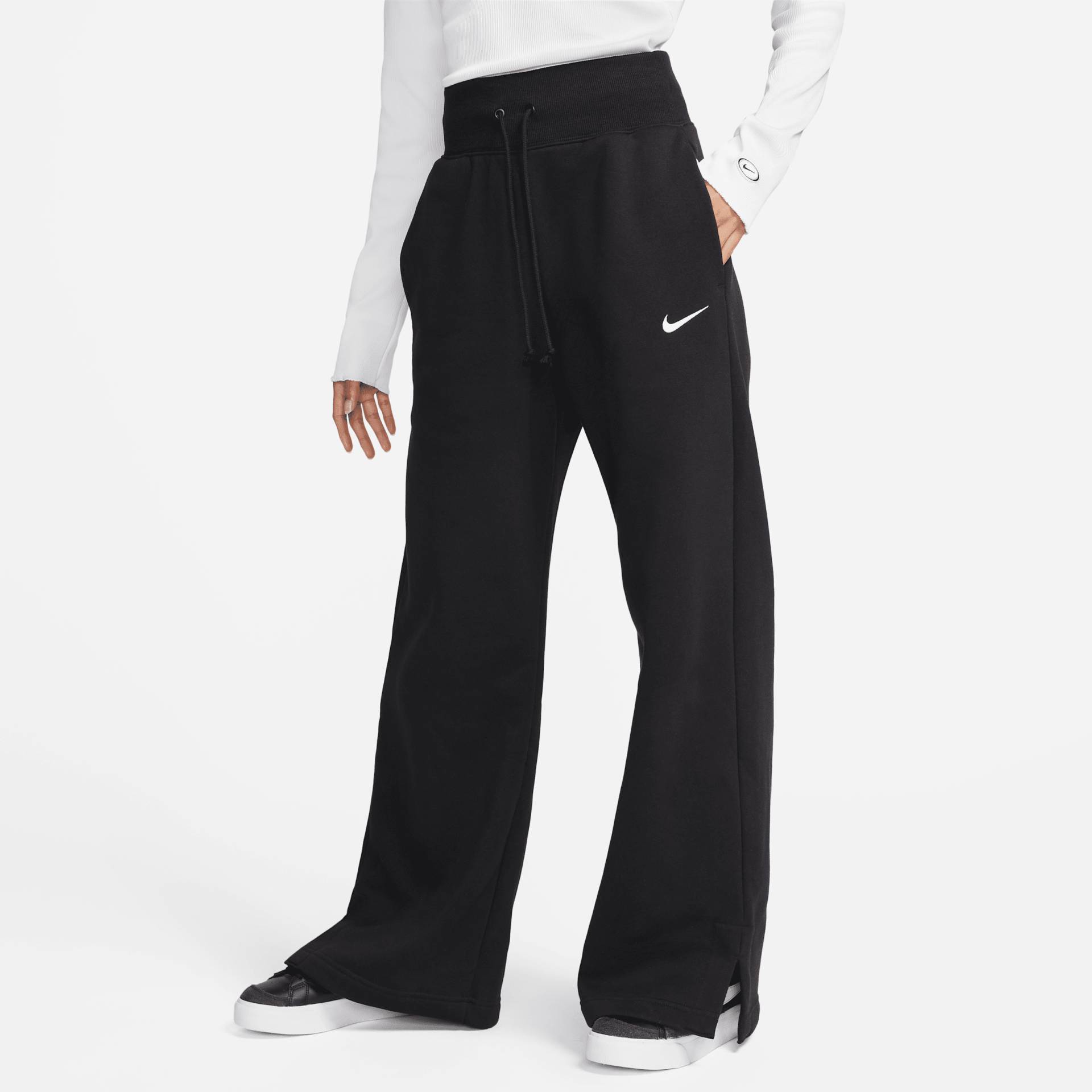 Nike Sportswear Phoenix Fleece Damen-Trainingshose mit hohem Taillenbund und weitem Bein - Schwarz Nike Sportswear Phoenix Fleece Damen-Trainingshose mit hohem Taillenbund und weitem Bein - Schwarz von Nike
