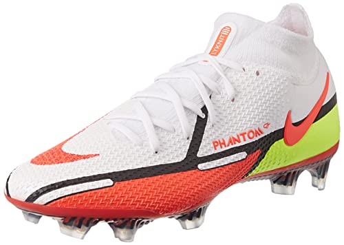 Nike Unisex Phantom Gt2 Dynamic Fit Elite Fg Soccer Shoes, White/Bright Crimson-Volt, 41 EU von Nike