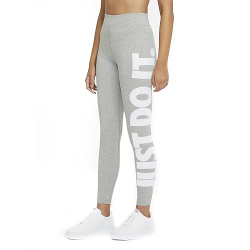 Nike Women's W NSW ESSNTL GX HR LGGNG JDI Leggings, dk Grey Heather/White, M-S von Nike