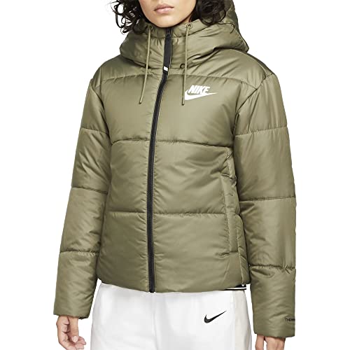 Nike Women's W NSW TF RPL Classic Tape JKT Jacket, medium Olive/Black/White, XS von Nike