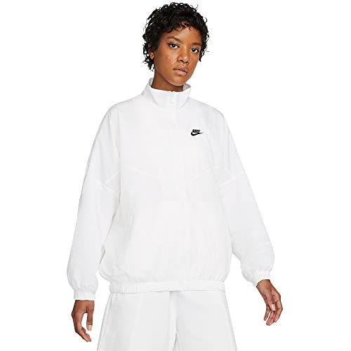 Nike Womens Sportswear Essential Windrunner Jacket, White/White/Black, XL von Nike