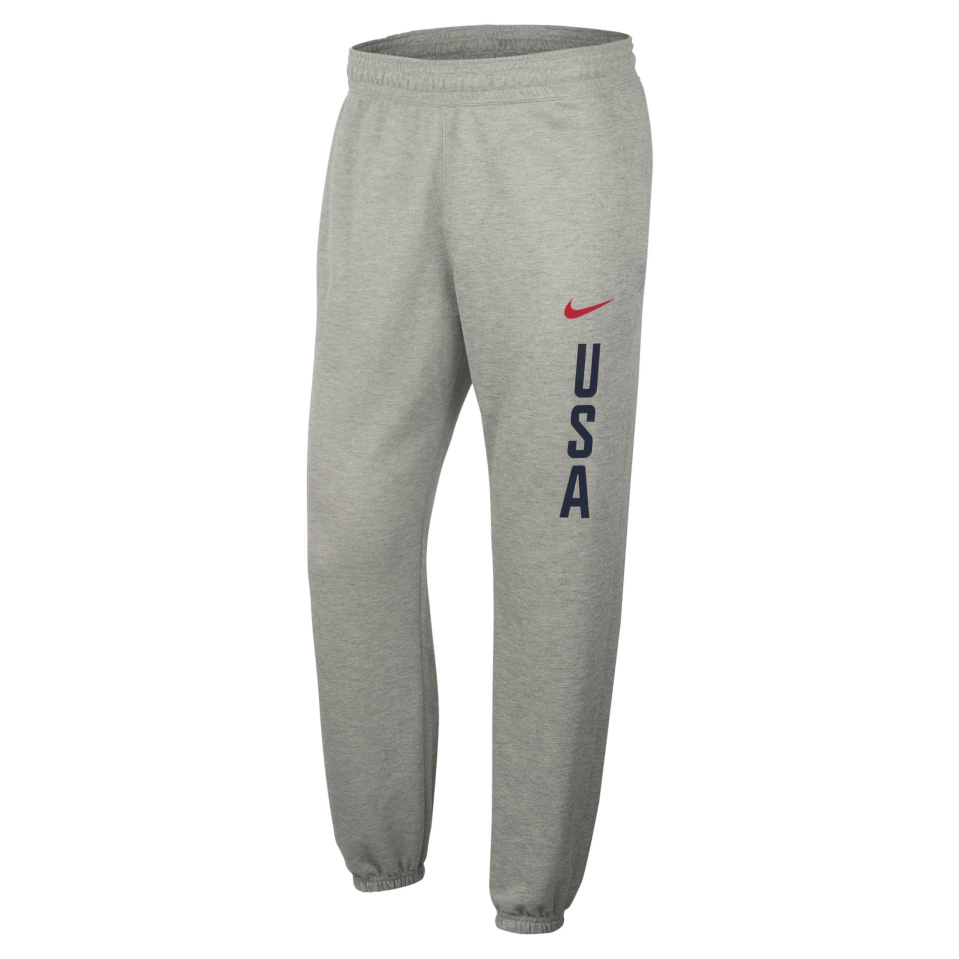 USA Nike Basketball-Fleece-Hose für das Training (Herren) - Grau von Nike