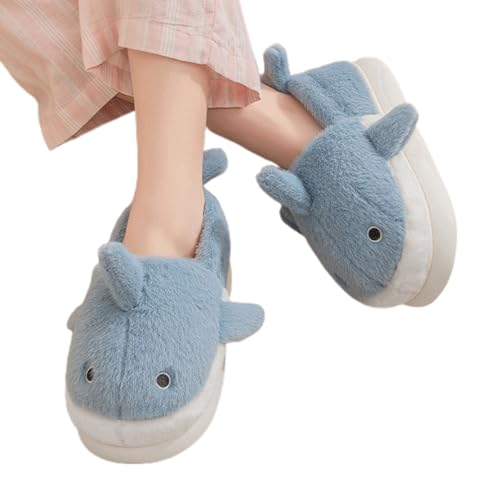 Hai-Hausschuhe rhöhte Hausschuhe aus Baumwolle für den Innenbereich mit dicker,Shark Cotton Slipper,Slippers Whale Slipper,rutschfester Sohle,Kältebeständige Hausschuhe für Frauen, Mutter, Freundin von Niktule