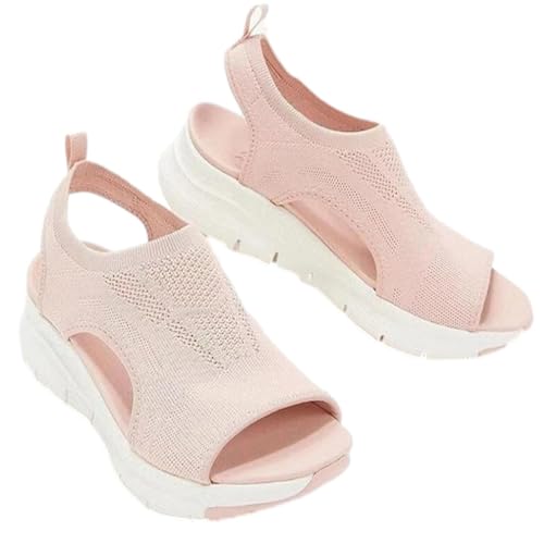 Niktule Orthopädische Sandalen Damen, Sommer Waschbare Slingback Orthopädische Slide Sport Sandalen, Super Bequeme Sport-Stricksandalen, Modische Damenschuhe Aus Mesh Mit Weicher Sohle von Niktule