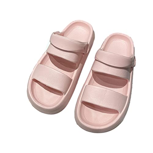 Nilioyul 1 paar Frauen EVA Kühlen Sommer Slipper Mädchen Strand Walking Sandalen Freizeit Zeit Casual Stil Rutschen Flache Ferse Schuhe, Rosa, Größe 36/37 von Nilioyul