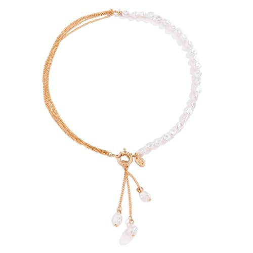 Nilioyul Einzigartige modische Kettenhalskette für stilvolle Frauen, Legierungs S Perlenketten Halskette, Anhänger Halskette, einfach zu kombinieren von Nilioyul