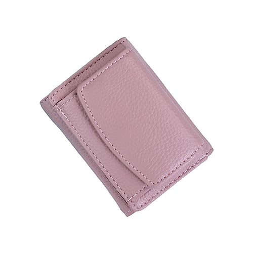 Nilioyul Frauen PU Geldbörse Mini Geldbörse Geldbörse Kurzer Kartenhalter Multifunktionsblockierendes Design im japanischen Stil Geldbeutel Geldbörsen, Rosa von Nilioyul