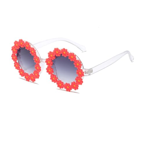 Nilioyul Kinder Sonnenbrille für Mädchen, sportlicher Stil mit kratzfesten Gläsern, UV Schutz, Mädchen Sonnenbrille im Alter von 6–8 Jahren, Sonnenbrille für Kinder, Rot von Nilioyul