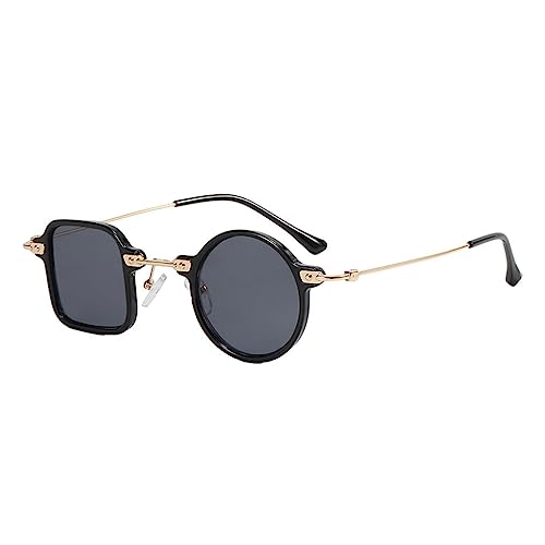 Nilioyul Klassische Sonnenbrille für Männer, modische Brillen, stilvolle und breite Augen, runde Sonnenbrille, Sonnenbrille für Damen, grau gerahmt von Nilioyul