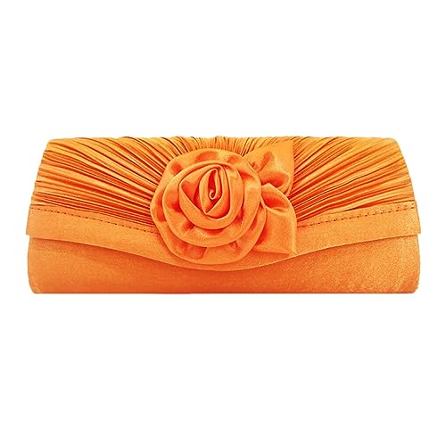 Nilioyul Klassische Tasche mit schwarzem Verschluss – stilvolle und praktische Handtasche für Frauen unterwegs. Robuste Taschen mit schwarzem Verschluss für Frauen und Damen, orange, 1 von Nilioyul