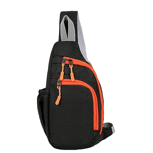 Nilioyul Leichte und langlebige Brusttaschen für Damen und Herren, modische Stoff Sport und Radfahren Trend Brusttasche, Einzel Umhängetasche, Schwarz von Nilioyul