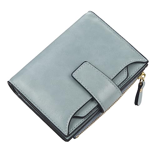 Nilioyul Mode Frauen Brieftaschen PU Kurze Münze Telefon Schlüssel Tasche Multi Kartentasche Geldbörse Handtasche Führerschein Kartenhalter, Hellblau von Nilioyul