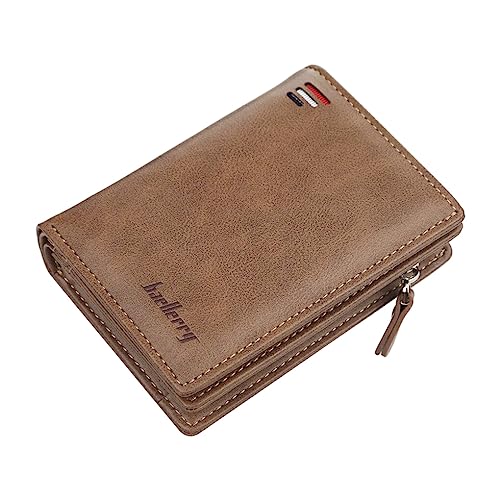 Nilioyul Mode Männer Brieftaschen PU Kartenhalter Multi Kartentasche Geldbörse Vintage Style Handtasche Münztelefontasche Große Kapazität, Khaki von Nilioyul