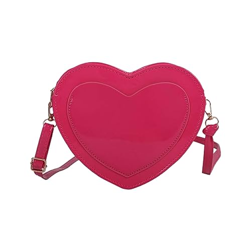 Nilioyul Praktische und stilvolle Love Heart Shape Umhängetaschen – Tragen Sie Essentials With Love PU Vintage PU Taschen für Damen, rosarot von Nilioyul