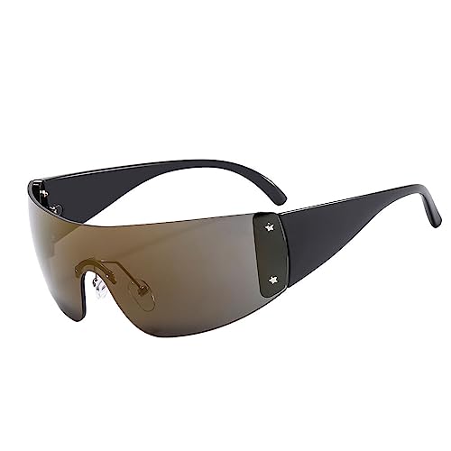 Nilioyul Stilvolle Herren Sonnenbrille für breite Anwendung und Haltbarkeit. Sonnenbrille für Damen, Damen Sonnenbrille, Sonnenbrille für Damen, C6 Gold und Silber von Nilioyul