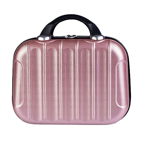 Nilioyul Tragbarer Make up Organizer, Reisekoffer, Box, Mini Handtasche, Bordgepäck, Kosmetikkoffer, Tasche mit großem Fassungsvermögen, am Trolley befestigt, Roségold von Nilioyul