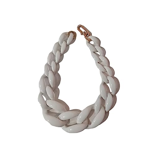 Nilioyul Vintage Choker Halskette Bohemian Chunky Chain Collar Hanging Pendants Statement Modischer Schmuck Geburtstagsgeschenke Decor, Weiss von Nilioyul