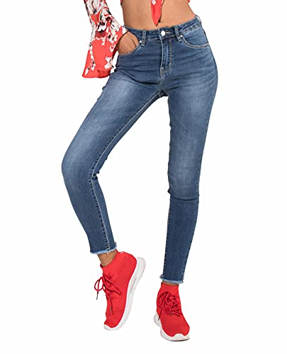 Nina Carter Art: P077 Damen Skinny Fit Jeanshosen HIGH Waist Jeans (Blau (P077-1), XS) von Nina Carter