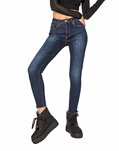 Nina Carter Art: P077 Damen Skinny Fit Jeanshosen HIGH Waist Jeans (Dunkelblau (P077-2), XS) von Nina Carter