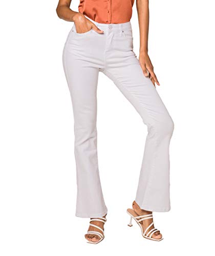 Nina Carter Art. P079 Damen Jeanshosen Flared High Waist (Weiß (P079-9), XL) von Nina Carter