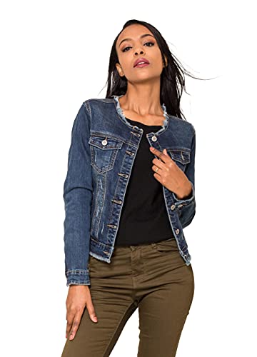 Nina Carter Art: S337 Damen Jeansjacke Denim-Jacke Übergangsjacke (Dunkelblau (S332), S) von Nina Carter