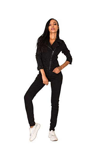 Nina Carter Damen Jeans Overall Art. S387 Jumpsuit Skinny Fit Denim-Overall (Schwarz, S) von Nina Carter