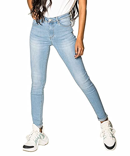 Nina Carter P076-2B Damen Skinny Fit Jeanshosen Push UP Stretch Jeans Used-Look (Hellblau (P076-6), S) von Nina Carter