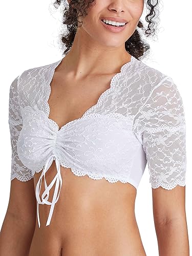 Nina von C Dirndlbluse 48463971 Weiss Spitze halbarm Größe 40 von Nina von C