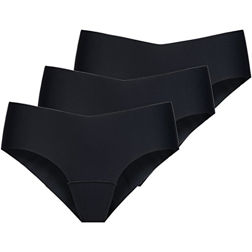 Nina von C. 3 x Damen Secret Basic Hipster Hip Slip Sport Farben zur Auswahl, Farbe:schwarz, Grösse:M - 38 von Nina von C