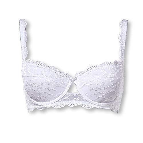 Nina von C. Dirndl Push Up BH/Bra weiß White, perfekt für Ihren Auftritt auf dem Oktoberfest/Wiesn, Farbe:Weiss, Grösse:90 D von Nina von C