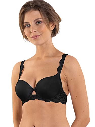 Nina von C. Damen Dirndl glatt Push Up BH/Bra Büstenhalter Spitze Wiesn schwarz, Farbe:schwarz, Grösse:90 E von Nina von C