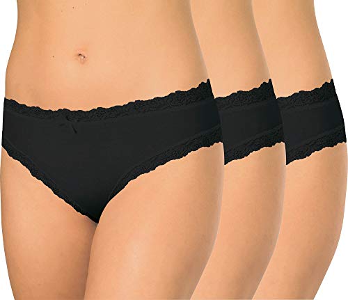 Nina von C. Damen-Slip 3er-Pack schwarz Größe 40 von Nina von C