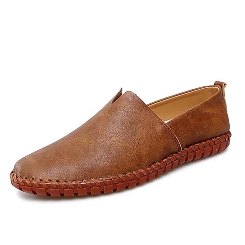 Ninepointninetynine Herren-Halbschuhe, einfarbig, veganes Leder, bequem, rutschfest, klassisch, modisch, khaki, 39 1/3 EU von Ninepointninetynine