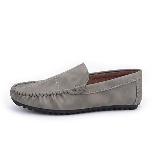 Ninepointninetynine Herren-Halbschuhe, runde Zehenpartie, PU-Leder, bequem, widerstandsfähig, flexibel, modisch, zum Reinschlüpfen, khaki, 38 2/3 EU von Ninepointninetynine