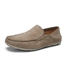 Ninepointninetynine Herren-Slipper aus Leder, einfarbig, runde Zehenpartie, flexibel, bequem, rutschfest, für Abschlussball, khaki, 38 2/3 EU von Ninepointninetynine